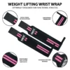 Infographics of weightlifting wrist wraps with pink color