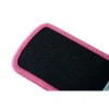 detailed view of weightlifting belt in pink with nylon material and quick release