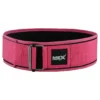 Mex Strength pink nylon weightlifting belt with quick release feature