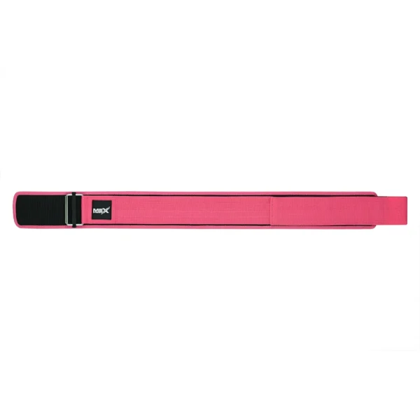 Quick release belt for weightlifting in pink nylon