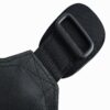 detailed view of black rubberized grip pad for weightlifting